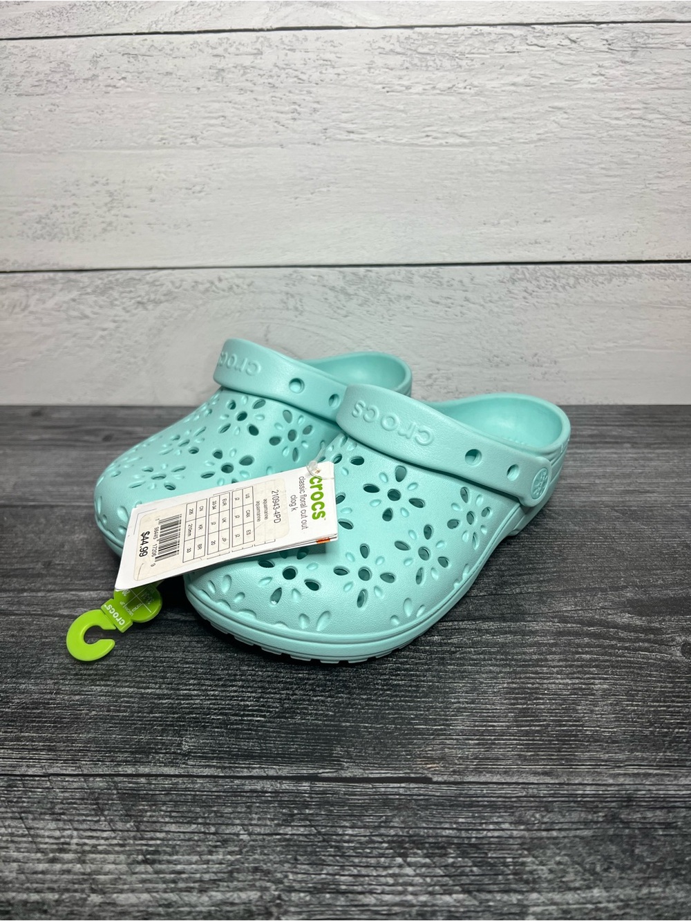 CROCS Kids Floral Clog - Light Aqua Teal